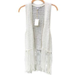 Minnie Rose Palm Fringe Vest Size M/L